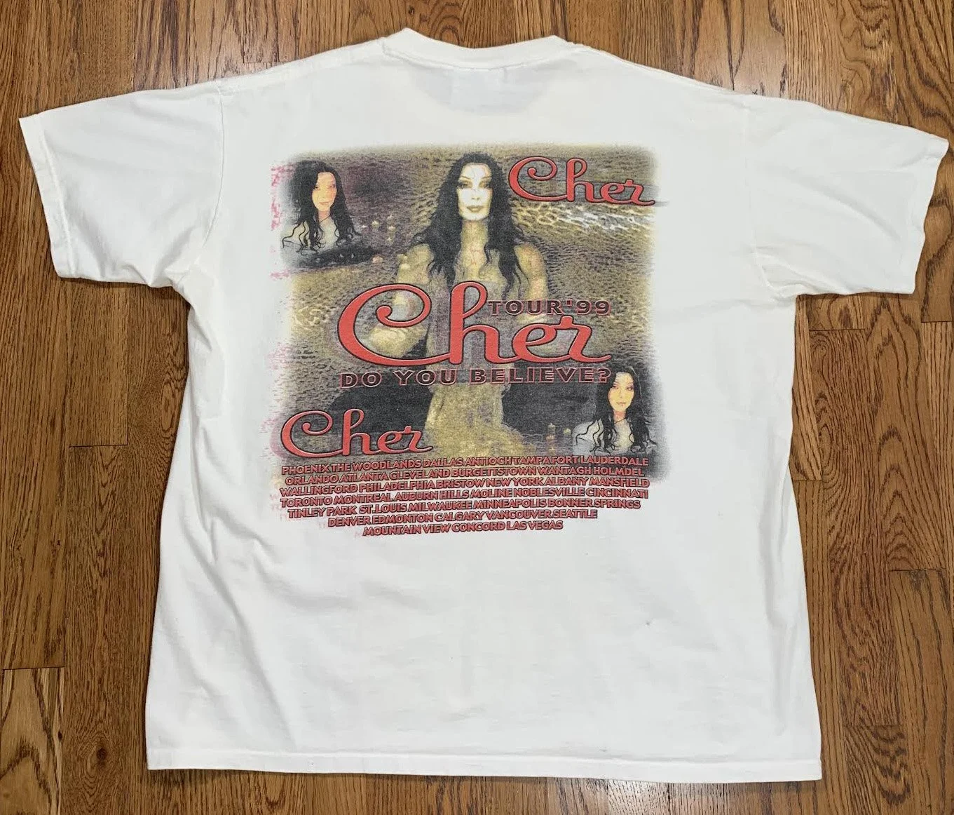 Vintage Bootleg Cher Do You Believe? '99 Tour T Shirt (Size XL